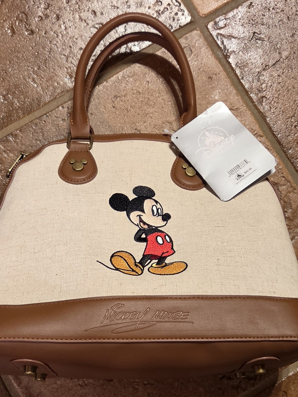 Disney Parks Mickey Mouse Canvas Satchel Bag